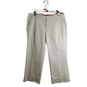 Lilly Pulitzer Women's Palm Beach Fit Cotton Capri Pant in Tan Size 6